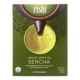 Rishi Organic Green Tea - Sencha - Case Of 6 - 15 Bags