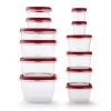 EasyFindLids 24 Piece Food Storage Containers Variety Set, Red