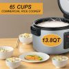 13.8QT/65 Cups Commercial Large Rice Cooker & food warmer LED Display Timer Setting 1350W Multi-function electric sushi rice cooker