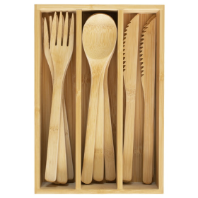 Totally Bamboo 12-Piece Bamboo Flatware Set with Portable Storage Case