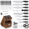 23 Pcs Kitchen Knife Set with Block, High Carbon Stainless Steel Chef Knife Set, Ultra Sharp, Full-Tang Design