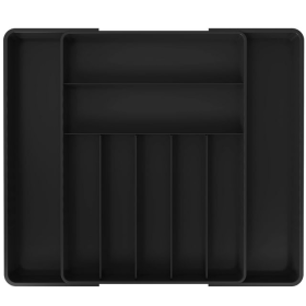 Simple Houseware Expandable Kitchen Drawer Flatware Organizer, Black