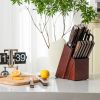 15 Pieces Stainless Steel Knife Block Set with Ergonomic Handle