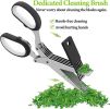 Herb Scissors Set With 5 Blades And Cover - Multipurpose Kitchen Chopping Shear