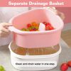 Fruit Vegetable Cleaning Device Salad Manual Washing Spinner with Brush Hand Crank Fruit Washing Machine with Bowl Kitchen Gadget