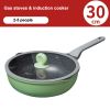 COOKER KING Bamboo Bluestone Series Household Non-stick Wok Pan Healthy, Less Oil and Smoke,30CM(11.8inch)