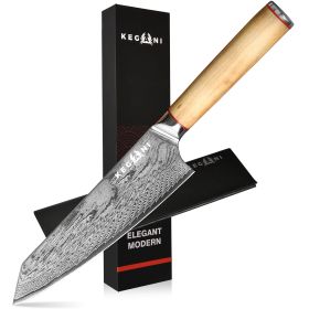 Kegani Kiritsuke Knife - 8 Inch Professional Japanese Chef's Knife, 67 Layers AUS-10 Damascus Steel Kitchen Ultra-Sharp Knife - D-Shaped Handle (size: Kiritsuke Knife)