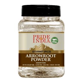 Pride of India - Natural Arrowroot Ground Powder - Gourmet Baking & Thickening Agent - Gluten & GMO Free - Good for Sauces (size: 7 oz)